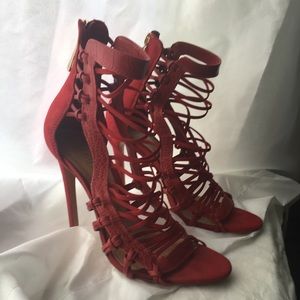 Schutz strappy red pumps
